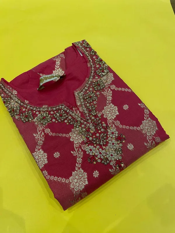 Dark_pink_Embroidered_Straight_Suit