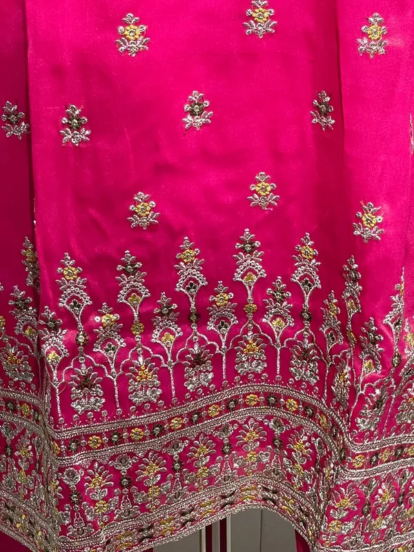 Pink_organza_tissue_silk_Churidar_For_Women