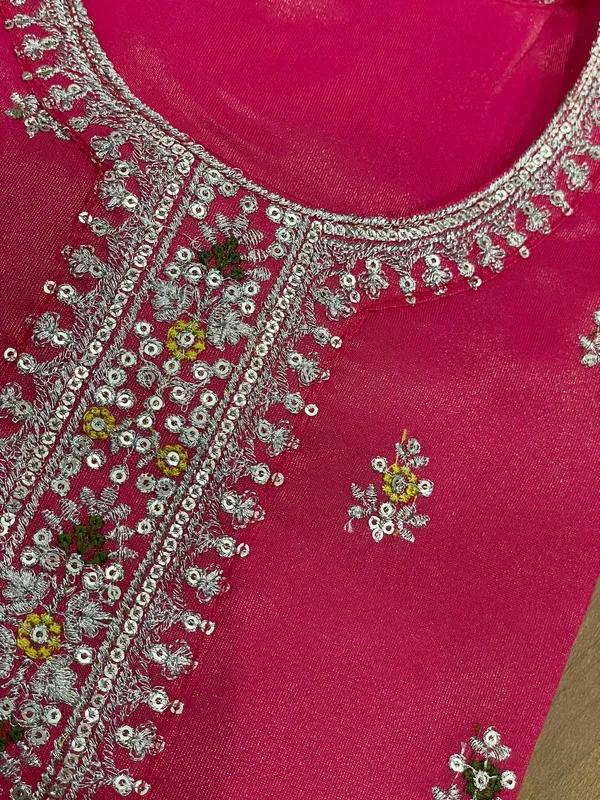 Pink_organza_tissue_silk_Churidar_For_Women