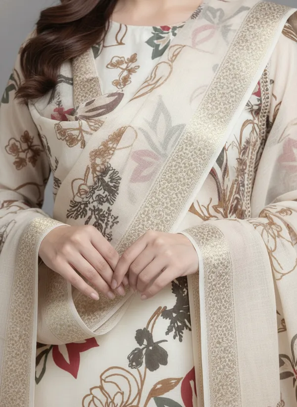 White_Vatican_Silk_Gold_Printed_Kurta_Set