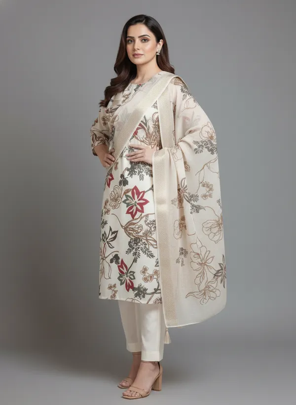 White_Vatican_Silk_Gold_Printed_Kurta_Set