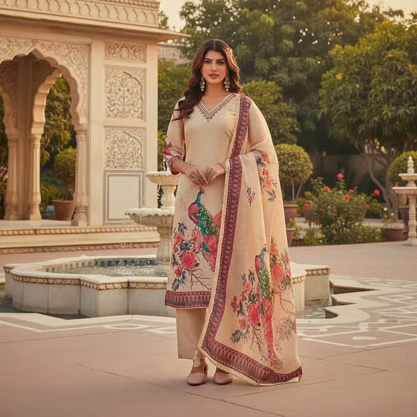 cream_Embroidered_Straight_Suit_with_printed_dupatta