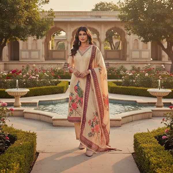 cream_Embroidered_Straight_Suit_with_printed_dupatta