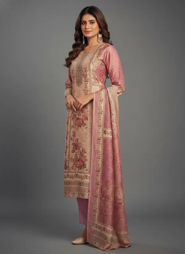 Pink_and__beige_Floral_Printed_Straight_Suit