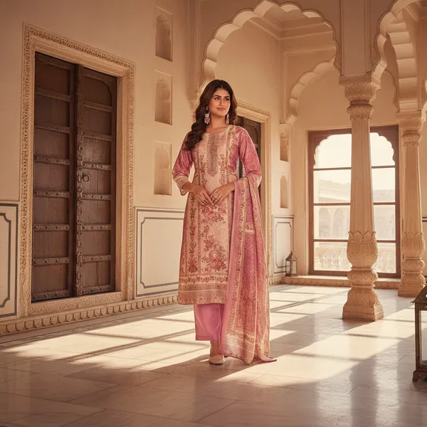 Pink_and__beige_Floral_Printed_Straight_Suit