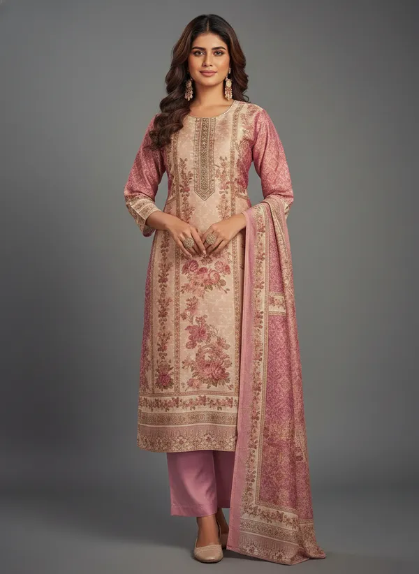 Pink_and__beige_Floral_Printed_Straight_Suit