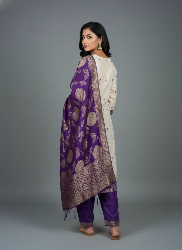 Off_White_&_Violet_Satin_Silk_Salwar_Suit_For_Women