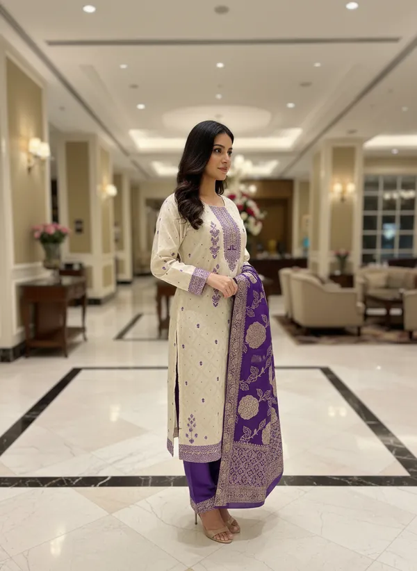 Off_White_&_Violet_Satin_Silk_Salwar_Suit_For_Women