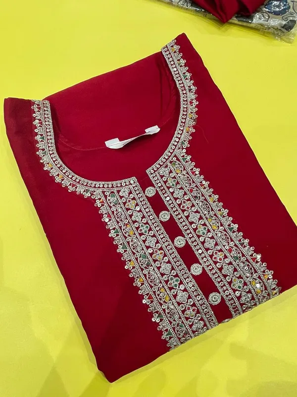 Red__Embroidered_Straight_Suit_with_printed_dupatta