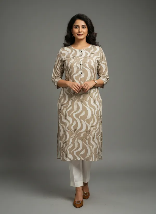 Cream_Cotton_Printed_single_Kurti_For_Women