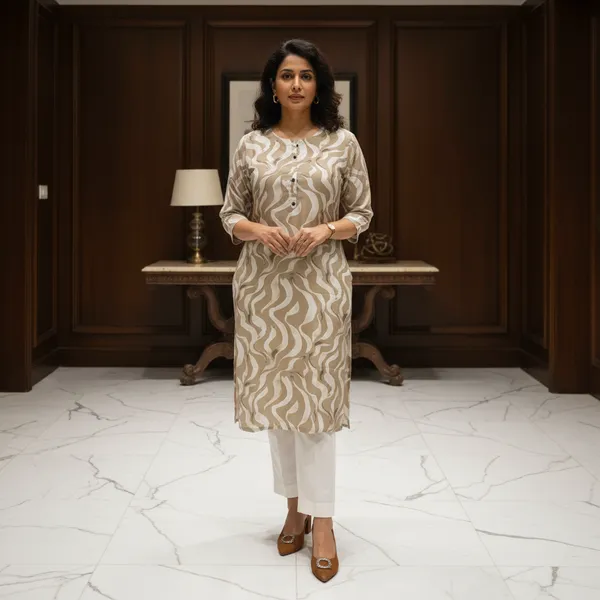 Cream_Cotton_Printed_single_Kurti_For_Women