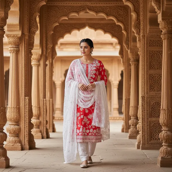 Red_Pure_Cotton_Salwar_Suit_For_Women