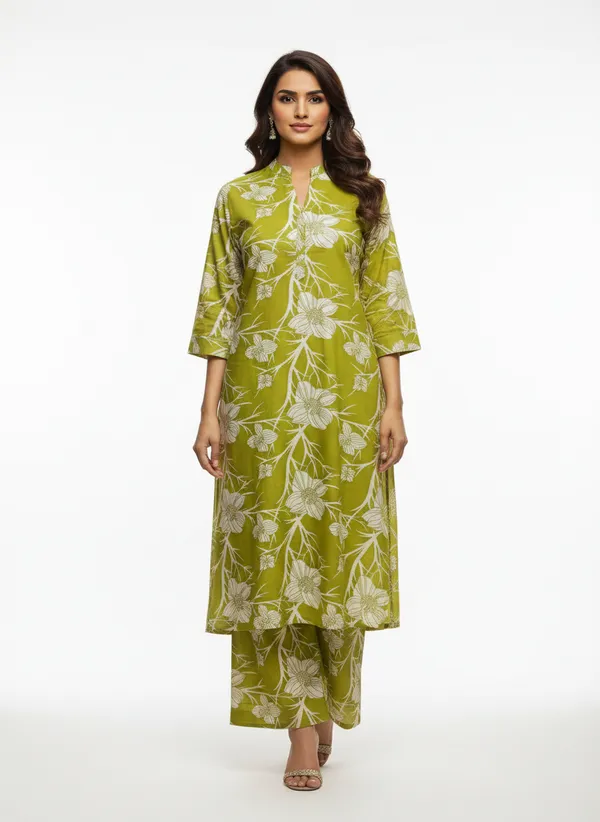 Green_Cotton_Printed_Co-Ord_Set_For_Women
