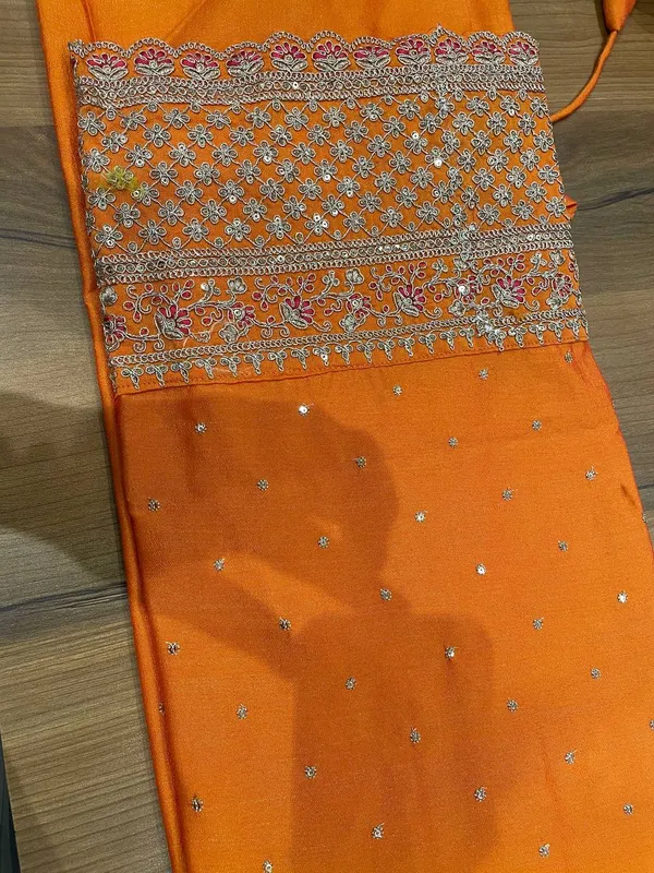Orange_Silk_Salwar_Suit__With_Rani_Pink_Duppata_For_Women
