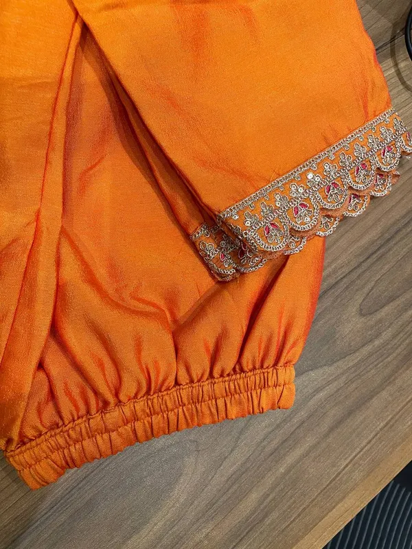 Orange_Silk_Salwar_Suit__With_Rani_Pink_Duppata_For_Women