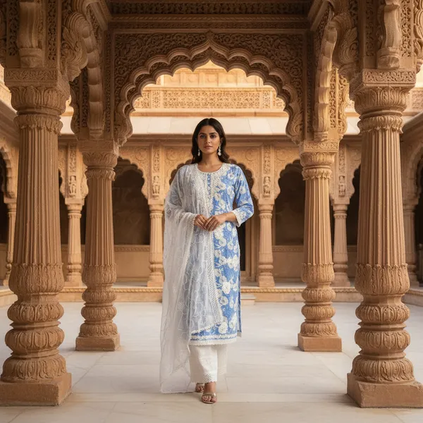 Sky_Blue_Embroidered_Pure_Cotton_Kurta_Set_For_Women