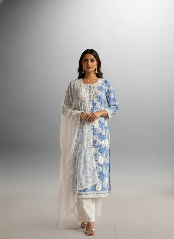 Sky_Blue_Embroidered_Pure_Cotton_Kurta_Set_For_Women