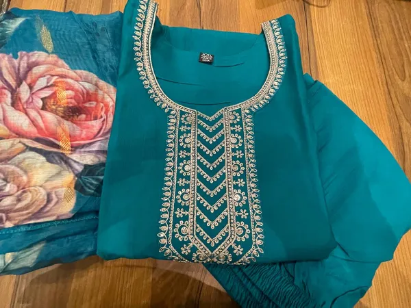 Teal_Green_cotton_silk_Kurta_Set_For_Women