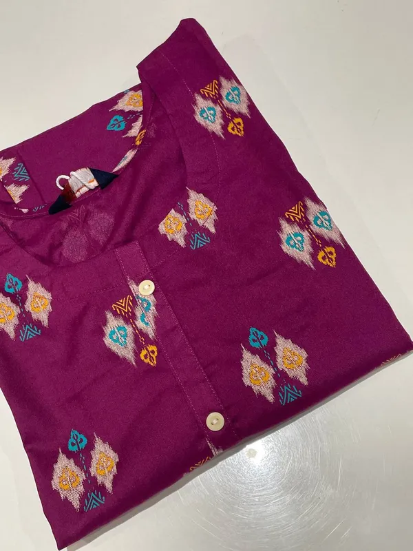 Purple_cotton_Printed_Single_Kurti_For_Women
