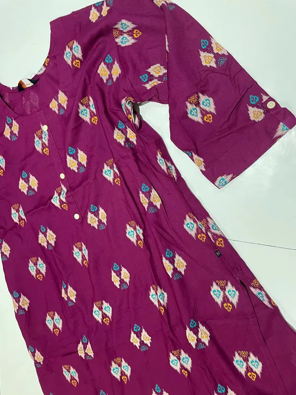 Purple_cotton_Printed_Single_Kurti_For_Women