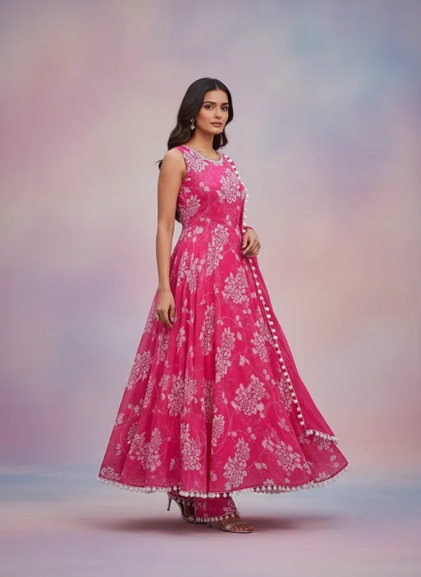 Pink_Georgette_Anarkali_Set_For_Women