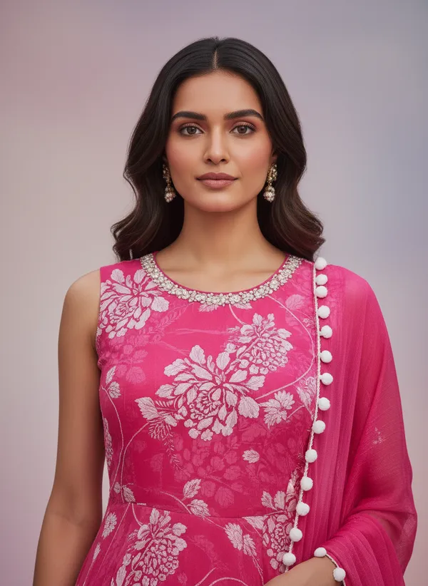 Pink_Georgette_Anarkali_Set_For_Women