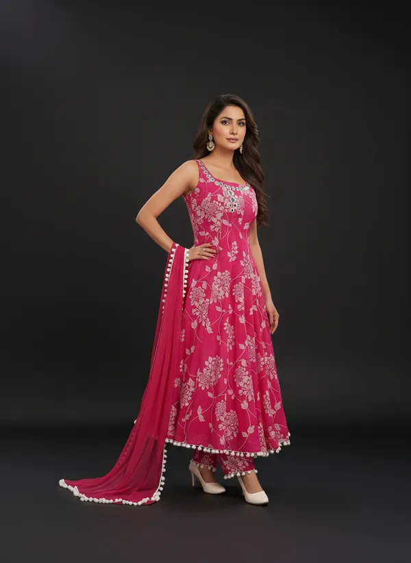 Pink_Georgette_Anarkali_Set_For_Women