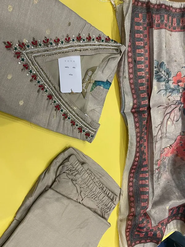 cream_Embroidered_Straight_Suit_with_printed_dupatta