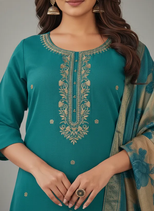 Dark_Teal_Embroidered_pure_cotton_Straight_Suit