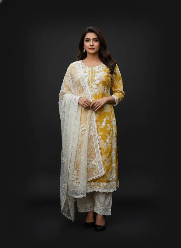 Yellow_Pure_Cotton_Salwar_Suit_For_Women