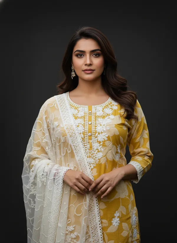 Yellow_Pure_Cotton_Salwar_Suit_For_Women