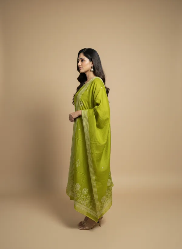 Parrot_Green_Printed_Kurta_Set_For_Women