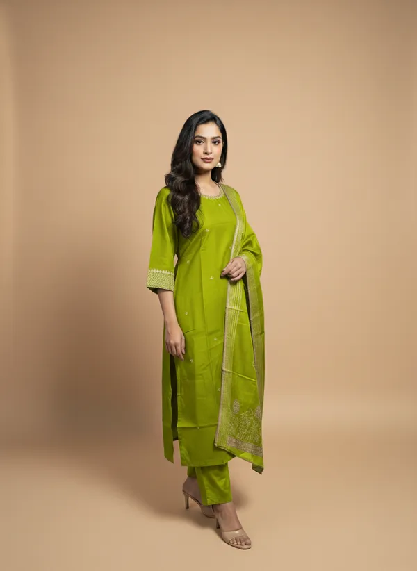 Parrot_Green_Printed_Kurta_Set_For_Women
