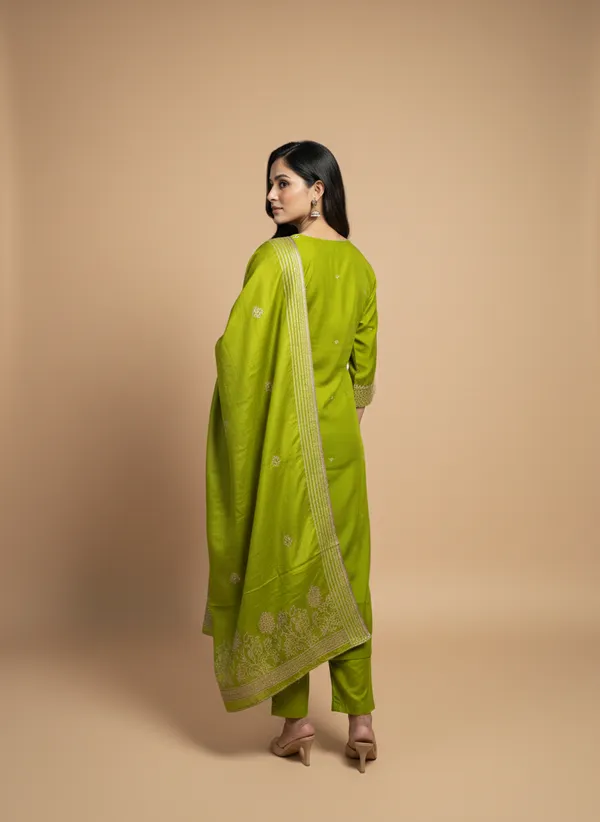Parrot_Green_Printed_Kurta_Set_For_Women