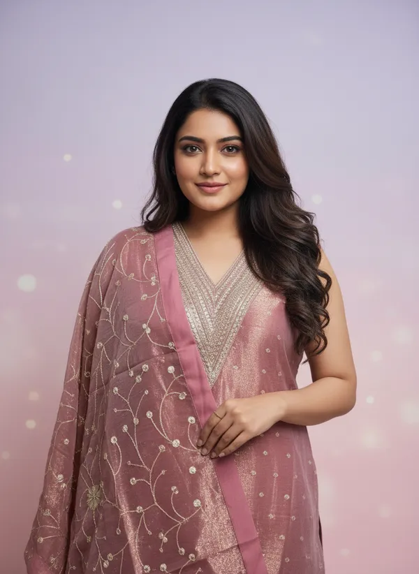 Nut_Brown_Silk_Churidar_Set_For_Women