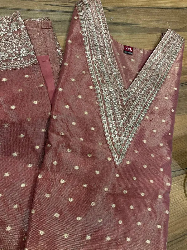 Nut_Brown_Silk_Churidar_Set_For_Women