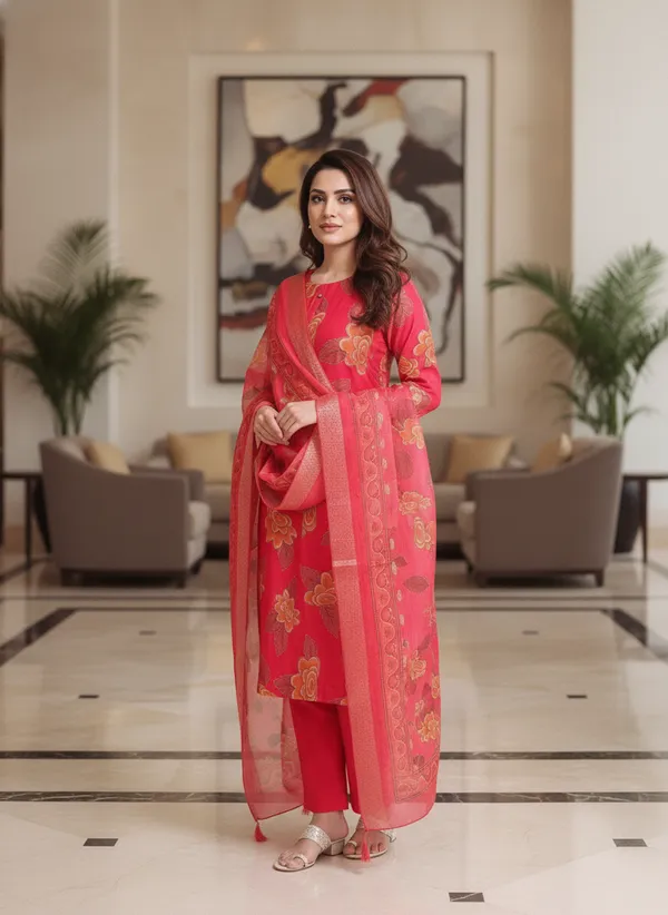 Red_Floral_Vatican_Silk__Kurta_Set