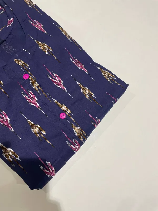 Navy_Blue_Rayon_Printed_Kurti_For_Women