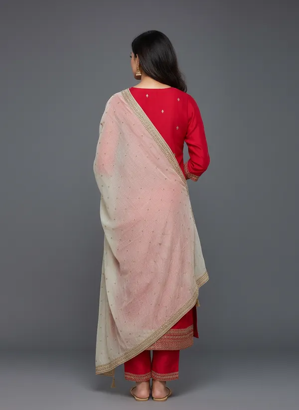 Red_Silk_Churidar_Set_For_Women