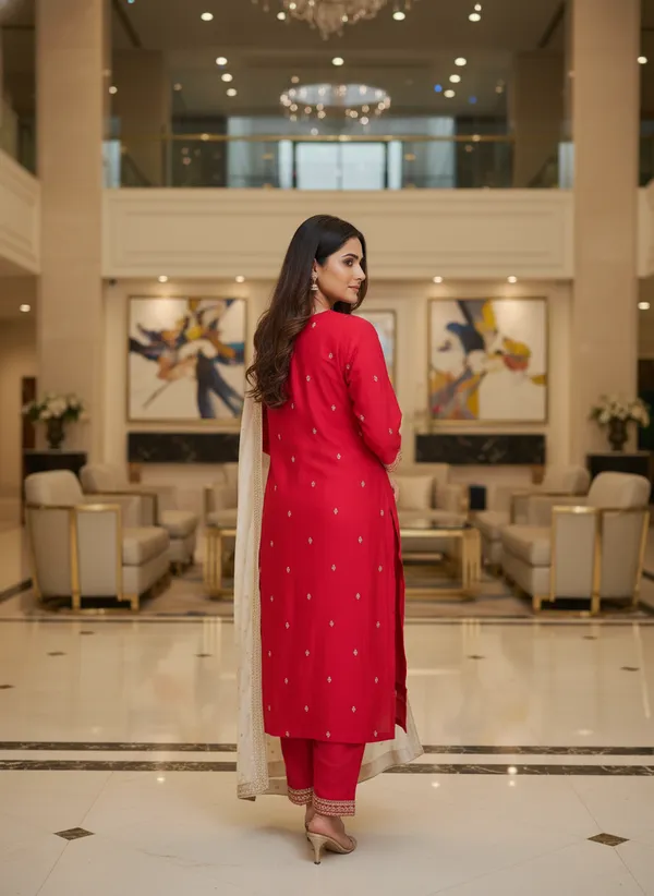 Red_Silk_Churidar_Set_For_Women