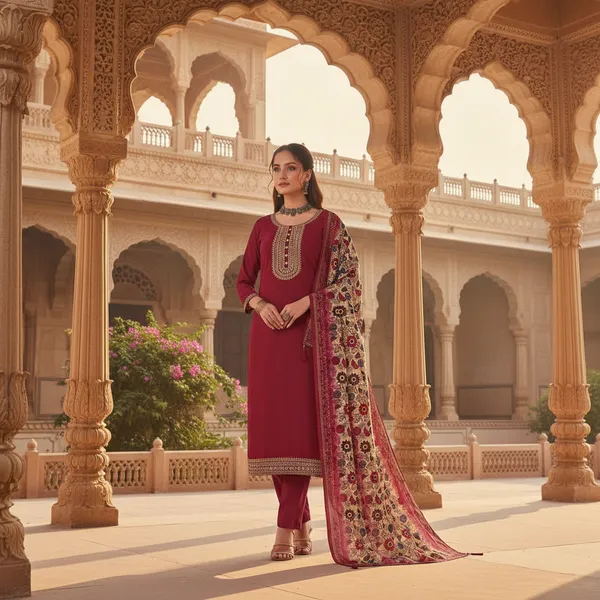Red__Embroidered_Straight_Suit_with_printed_dupatta