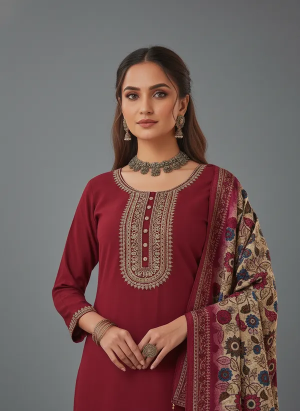 Red__Embroidered_Straight_Suit_with_printed_dupatta