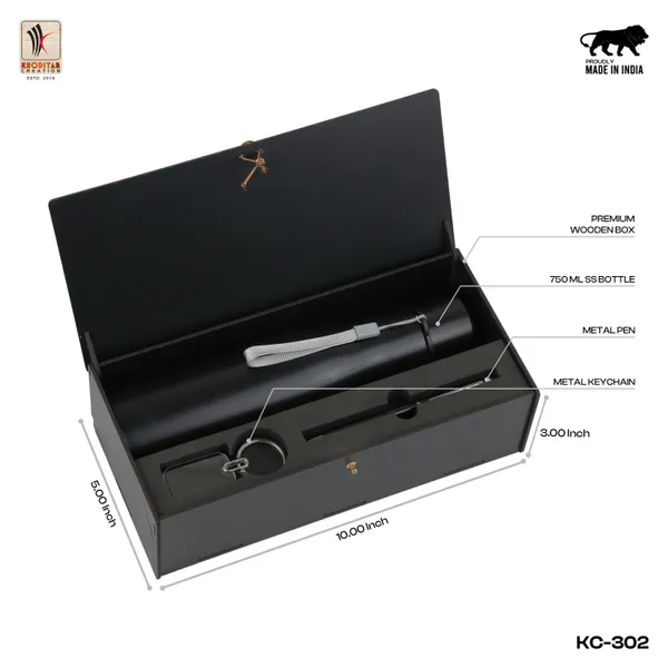 Black_3_In_1_Corporate_Gift_Set_Includes_Metal_Pen_As_Keychain_And_Bottle_For_Promotional_Gifting