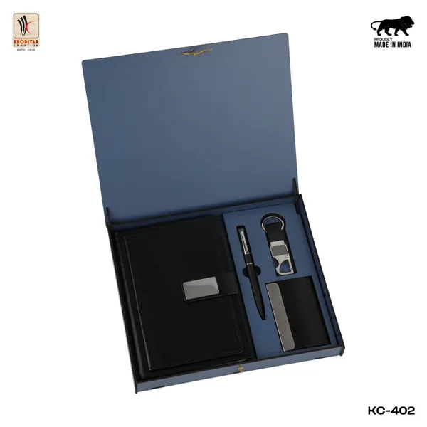 Black_Personalized_Diary_And_Pen_And_Card_Holder_And_Keychain_As_Corporate_Gift_Set_For_Business_Gifting