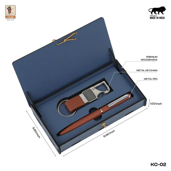 Brown_Personalized_Metal_Pen_And_Keychain_Gift_Set_With_Name_Engraved_For_Corporate_Gifting
