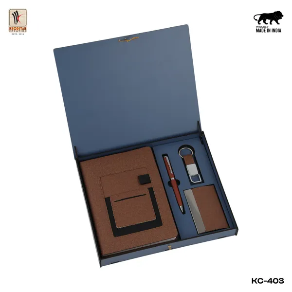 Brown_Personalized_Diary_And_Pen_And_Card_Holder_And_Keychain_As_Corporate_Gift_Set_For_Business_Gifting