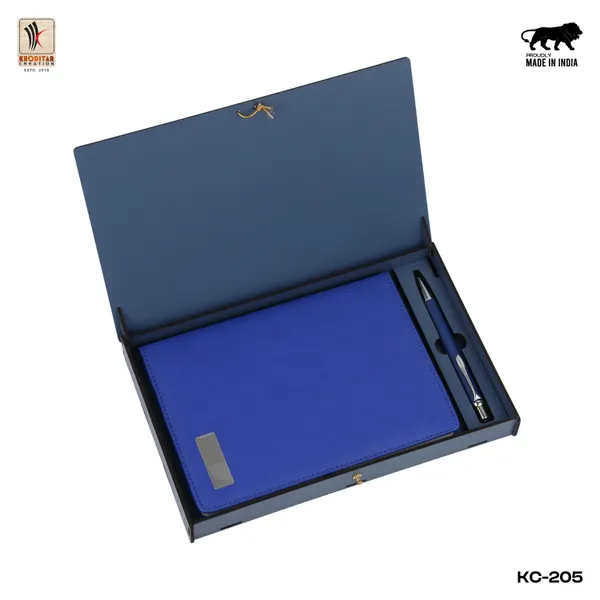 Blue_Personalised_4_In_1_Corporate_Gift_Set_Which_Includes_Diary_And_Keychain_And_Metal_Pen_And_Card_Holder_Gift_Set_For_Employee_Of_The_Month_And_Personalised_Diary_Corporate_Gift_For_Clients