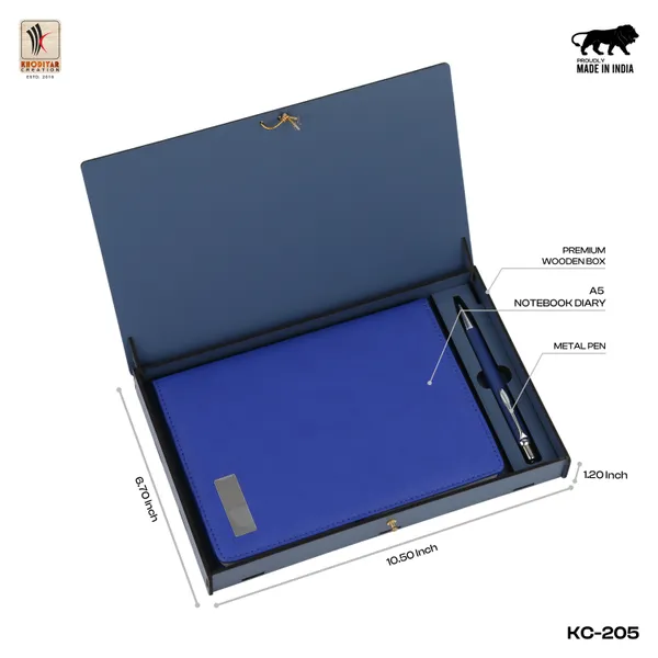 Blue_Personalised_4_In_1_Corporate_Gift_Set_Which_Includes_Diary_And_Keychain_And_Metal_Pen_And_Card_Holder_Gift_Set_For_Employee_Of_The_Month_And_Personalised_Diary_Corporate_Gift_For_Clients