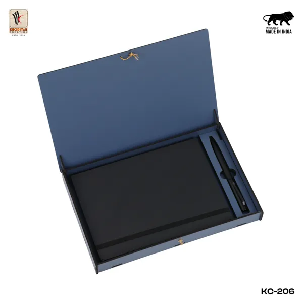Black_Personalised_4_In_1_Corporate_Gift_Set_Which_Includes_Diary_And_Keychain_And_Metal_Pen_And_Card_Holder_Gift_Set_For_Employee_Of_The_Month_And_Personalised_Diary_Corporate_Gift_For_Clients