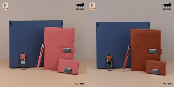 Tan_And_Pink_Personalized_Diary_And_Pen_And_Card_Holder_And_Keychain_As_Corporate_Gift_Set_For_Business_Gifting